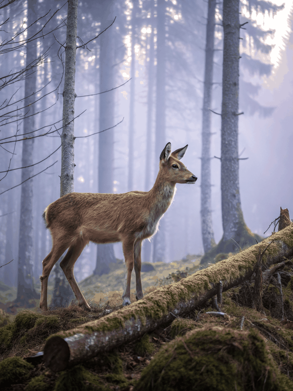 Wild deer spotted grazing in the surrounding lush forest